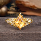 Luxe Vintage 4 Prong Kite-Cut Citrine Engagement Ring